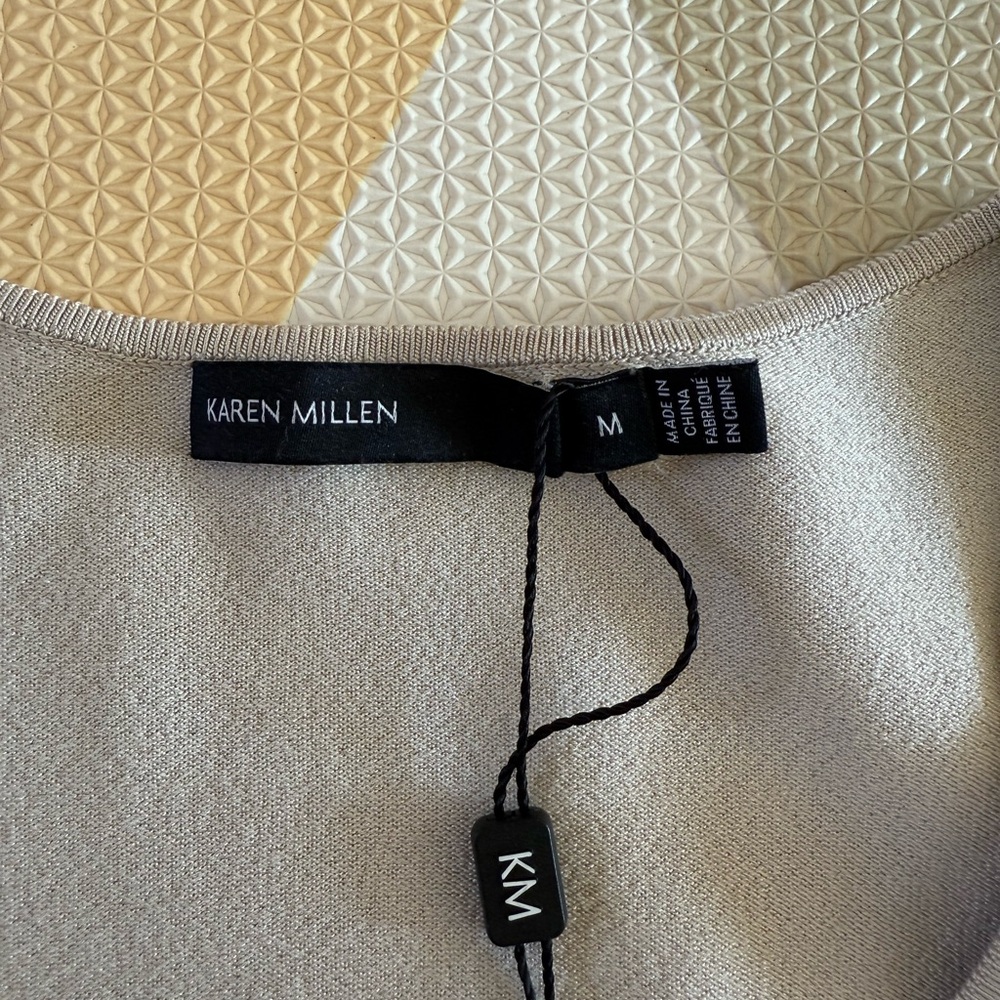 Karen Millen Taupe V-Neck Sweater Size M NWT - Picture 9 of 9